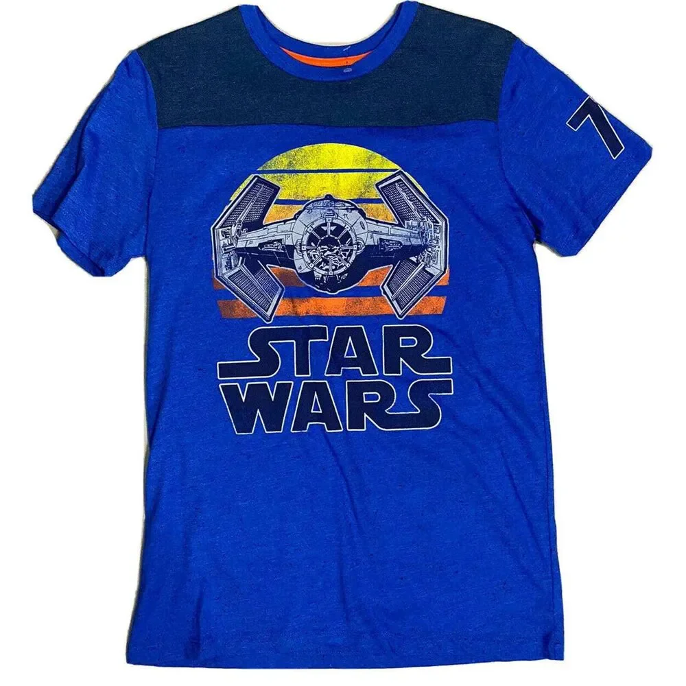 Star Ward Mens T-Shirt -Retro Colorful Tie Fighter‎ Logo Image Fifth Sun Small